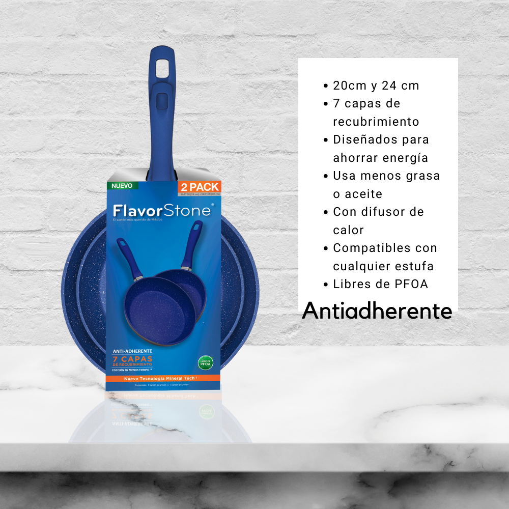 Foto 6 | Juego De Sartenes Antiadherentes Flavorstone Set 20 Y 24cm
