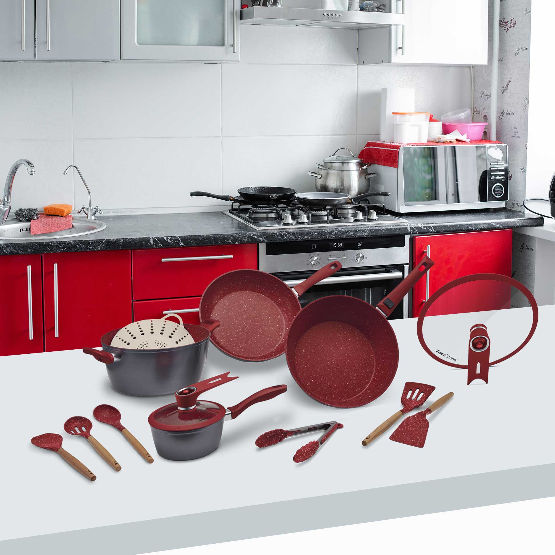 Foto 6 pulgar | Deluxe Batería De Cocina Grande De 28 Cm 13 Piezas