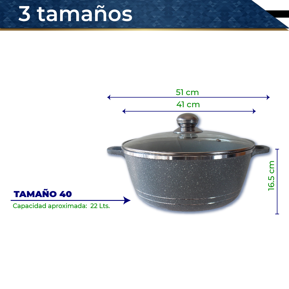 Foto 4 pulgar | Olla Cacerola Cocina Rd Royal Cook Imperialxl 32, 36 Y 40 Cm