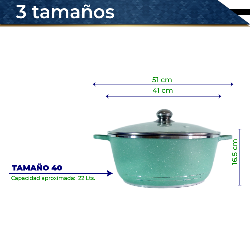 Foto 4 pulgar | Olla Cacerola Cocina Rd Royal Cook Imperialxl 32, 36 Y 40 Cm