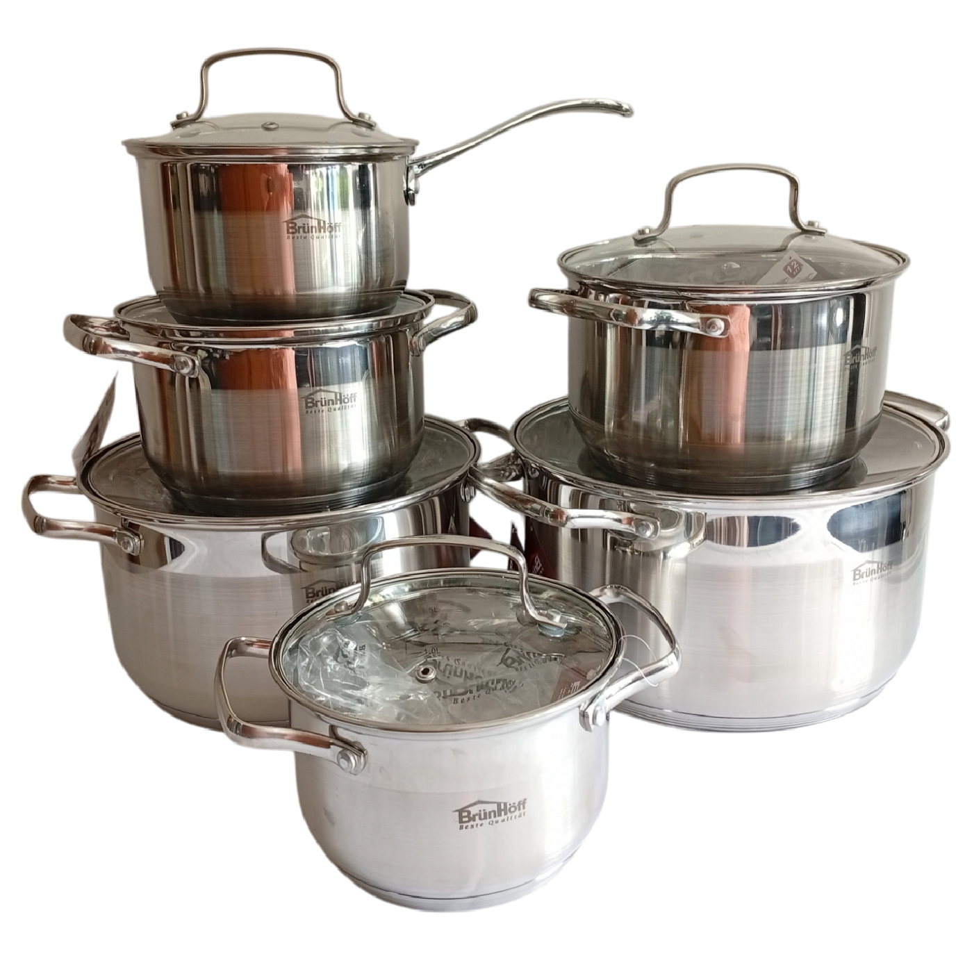 Batería Rd Royal Cook Acero Inoxidable C/tapa 12 Piezas