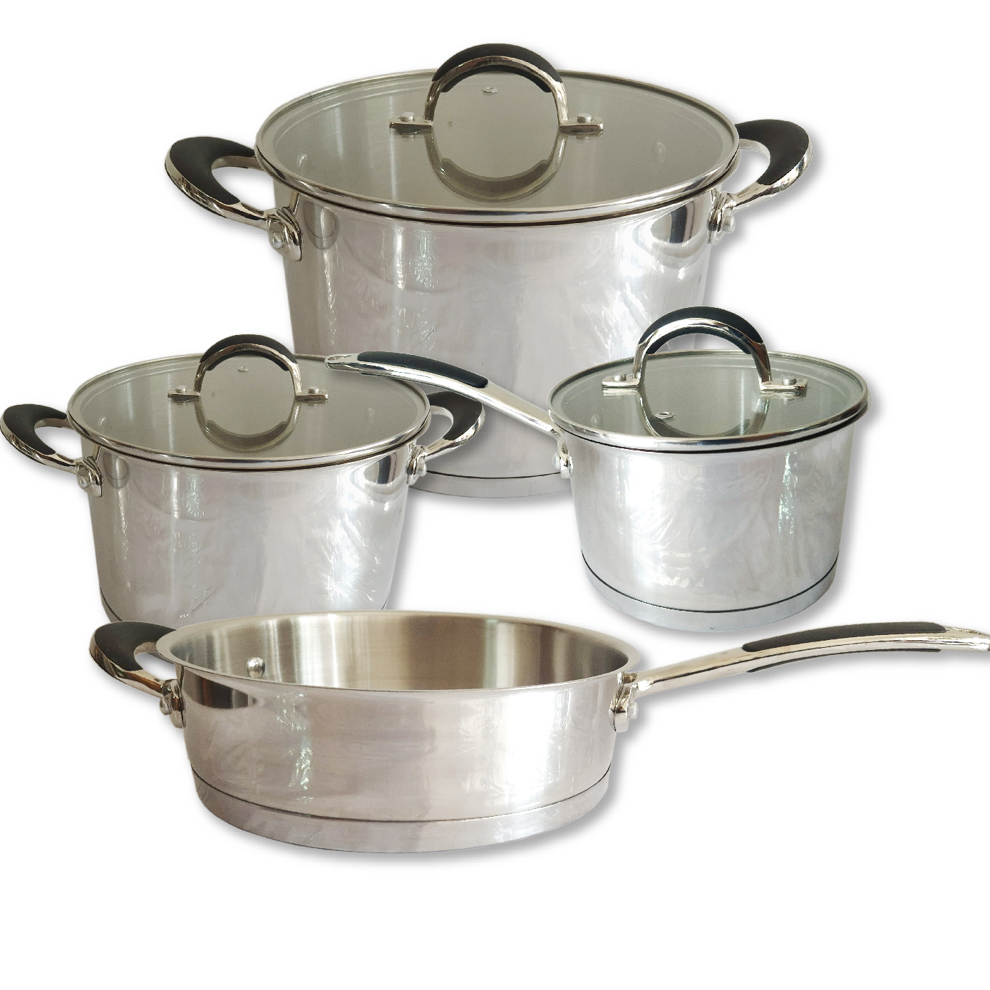 Batería Rd Royal Cook Acero Inoxidable C/tapa 7 Piezas