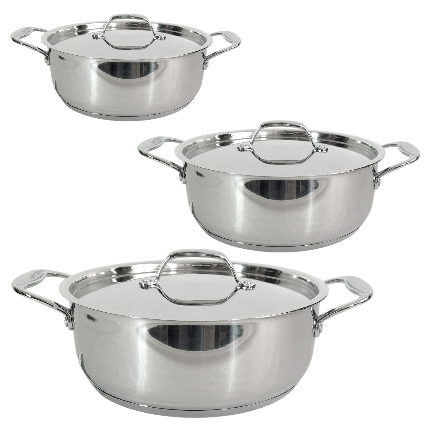 Batería Rd Royal Cook Acero Inoxidable C/tapa 6 Piezas