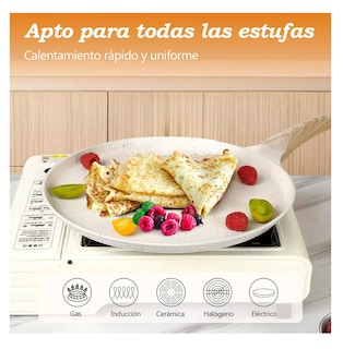 Foto 2 | Sartén Antiadherente con Revestimiento 24 cm Blanco