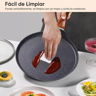 Foto 2 | Juego de Sartenes y Crepera con Antiadherente Gris 4 Piezas