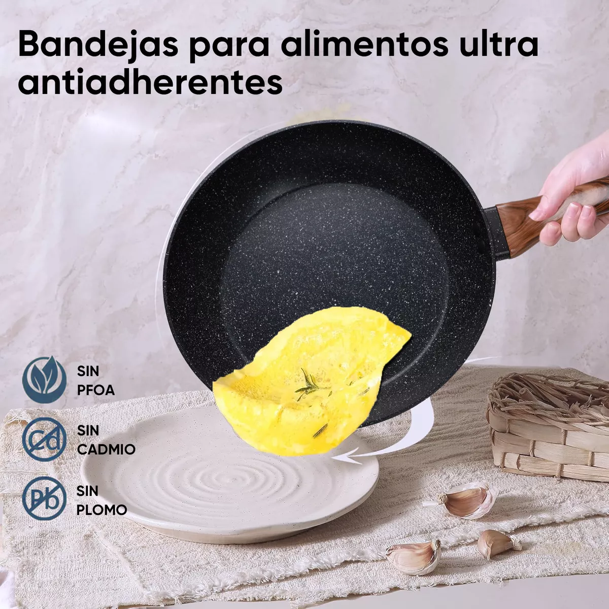 Foto 4 pulgar | Juego de 3 Piezas de Sartenes y Crepera Belug con Antiadherente Gris Oscuro