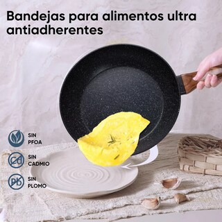 Foto 3 | Juego de 3 Piezas de Sartenes y Crepera Belug con Antiadherente Gris Oscuro