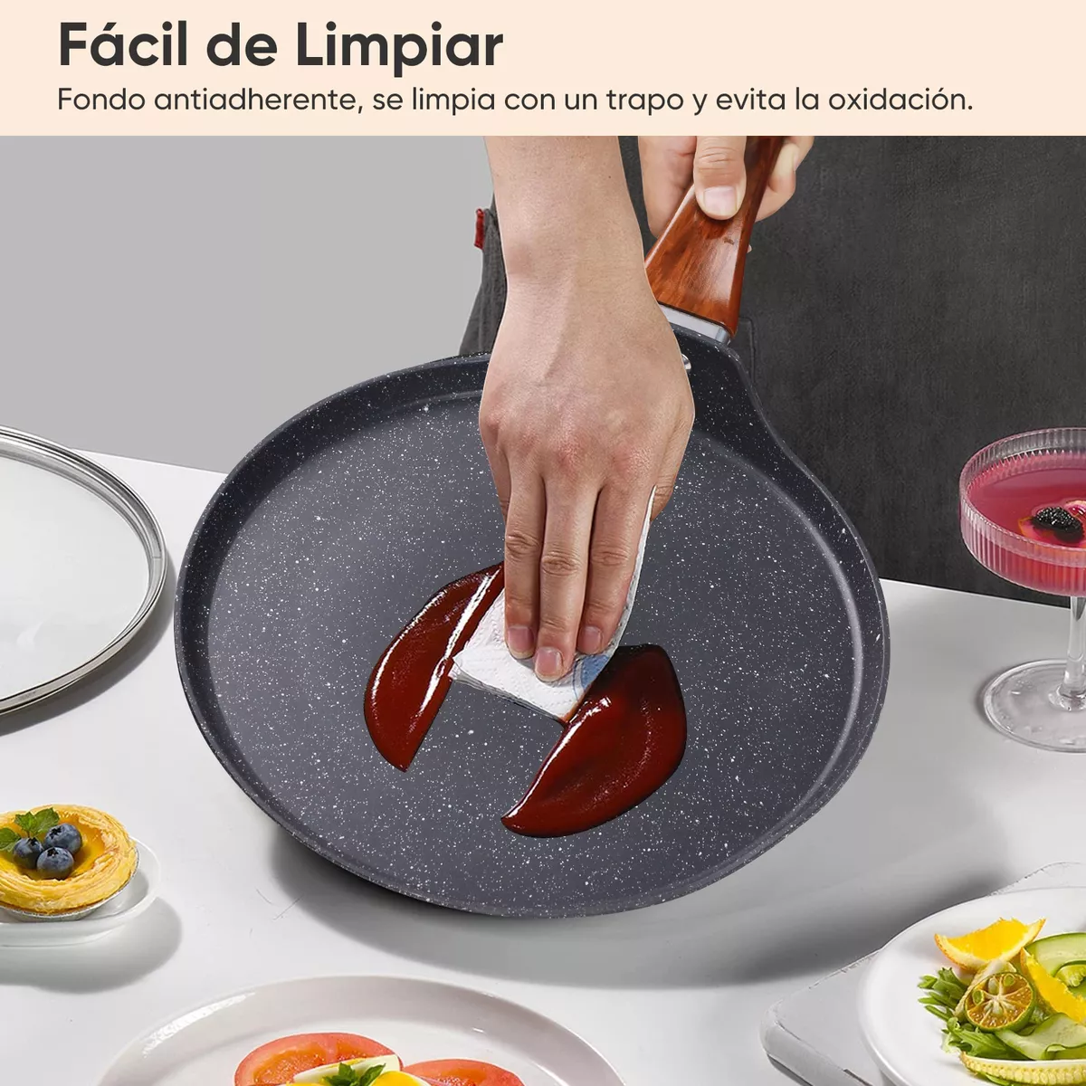 Foto 5 pulgar | Juego de 3 Piezas de Sartenes y Crepera Belug con Antiadherente Gris Oscuro