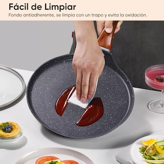 Foto 4 | Juego de 3 Piezas de Sartenes y Crepera Belug con Antiadherente Gris Oscuro