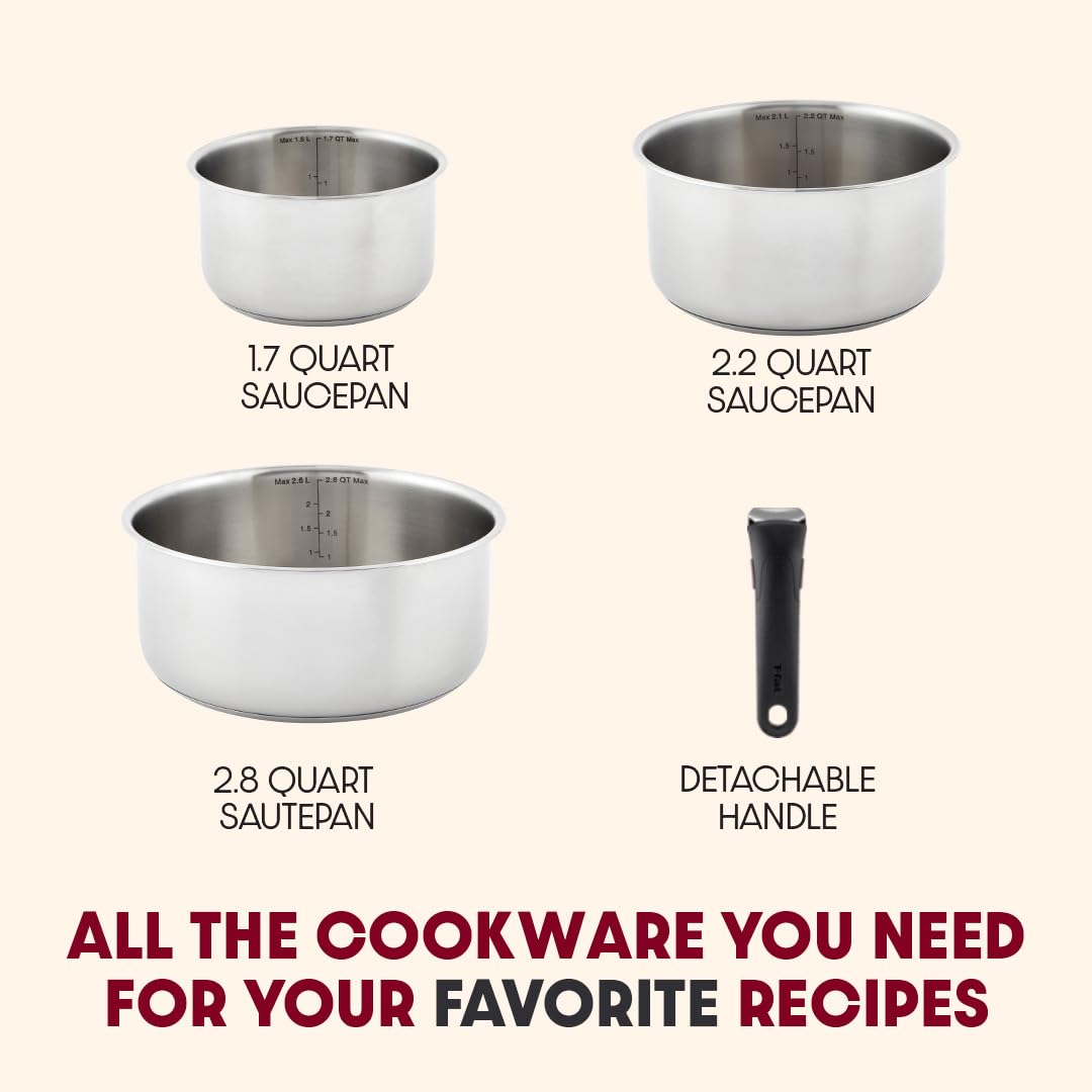 Foto 5 pulgar | Juego de Utensilios de Cocina T-Fal Ingenio Expertise de Acero Inoxidable 4 Piezas - Venta Internacional