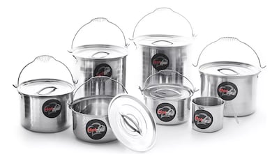 Foto 1 | Set de 7 Ollas Tapa Hot Spot Z542 11, 18, 20, 21, 24 Y 26cm Gris