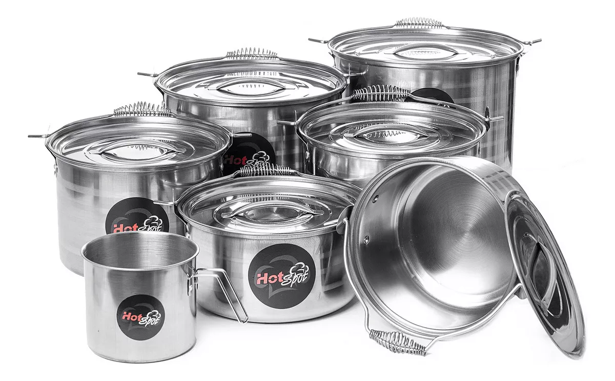 Foto 3 pulgar | Set de 7 Ollas Tapa Hot Spot Z542 11, 18, 20, 21, 24 Y 26cm Gris