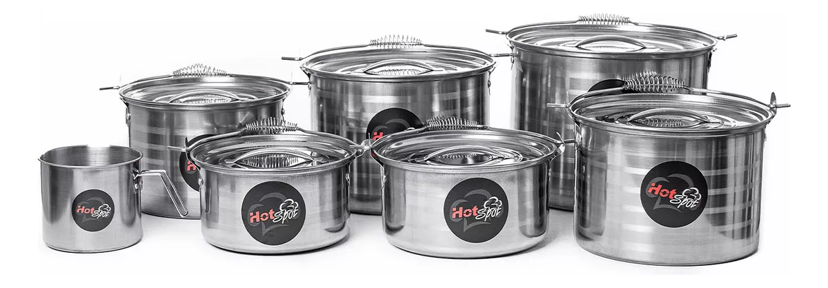 Foto 4 pulgar | Set de 7 Ollas Tapa Hot Spot Z542 11, 18, 20, 21, 24 Y 26cm Gris