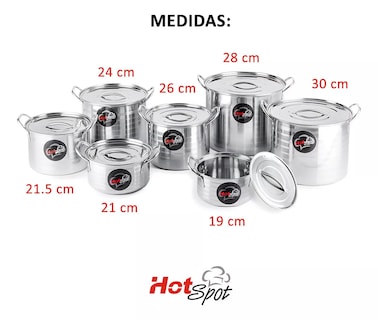 Foto 2 | Juego de 7 Ollas con Tapa Hot Spot Z475 Set Acero Inoxidable Gris