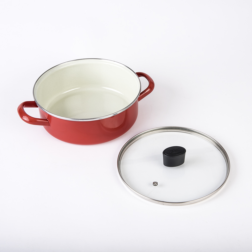 Foto 6 pulgar | Batería De Cocina Cinsa Acero Vitrificado Praktica Cherry De 5 Piezas
