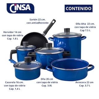 Foto 5 | Batería De Cocina Albania 10 Piezas Cinsa