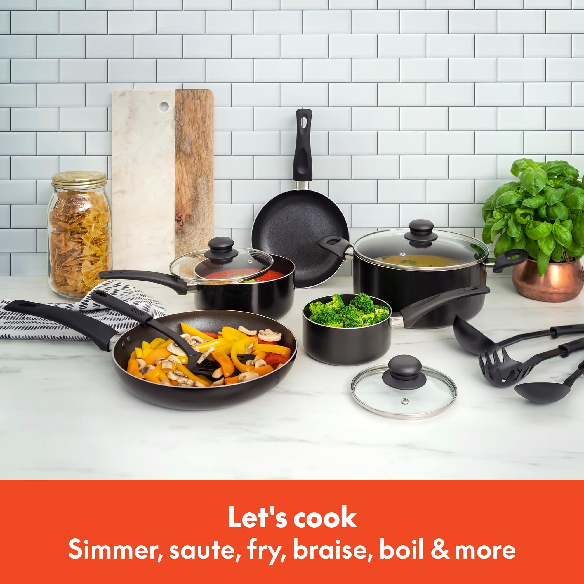 Foto 4 pulgar | Juego De Utensilios De Cocina Bella De 12 Piezas, Ollas Y Sartenes Antiadherentes, Color Negro - Venta Internacional.