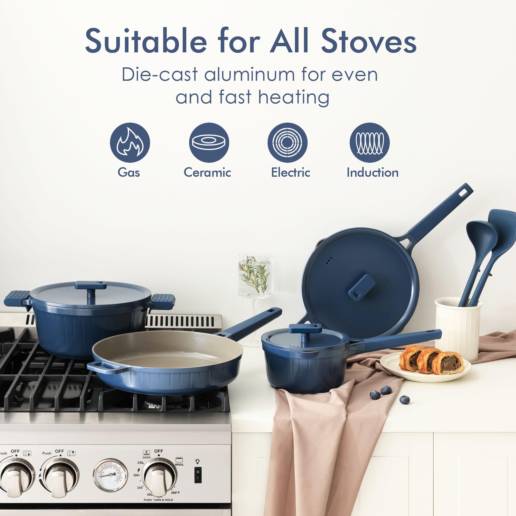 Foto 5 pulgar | Set De Utensilios De Cocina Sensarte Ceramic Pro Series 14 Piezas De Inducción - Venta Internacional.