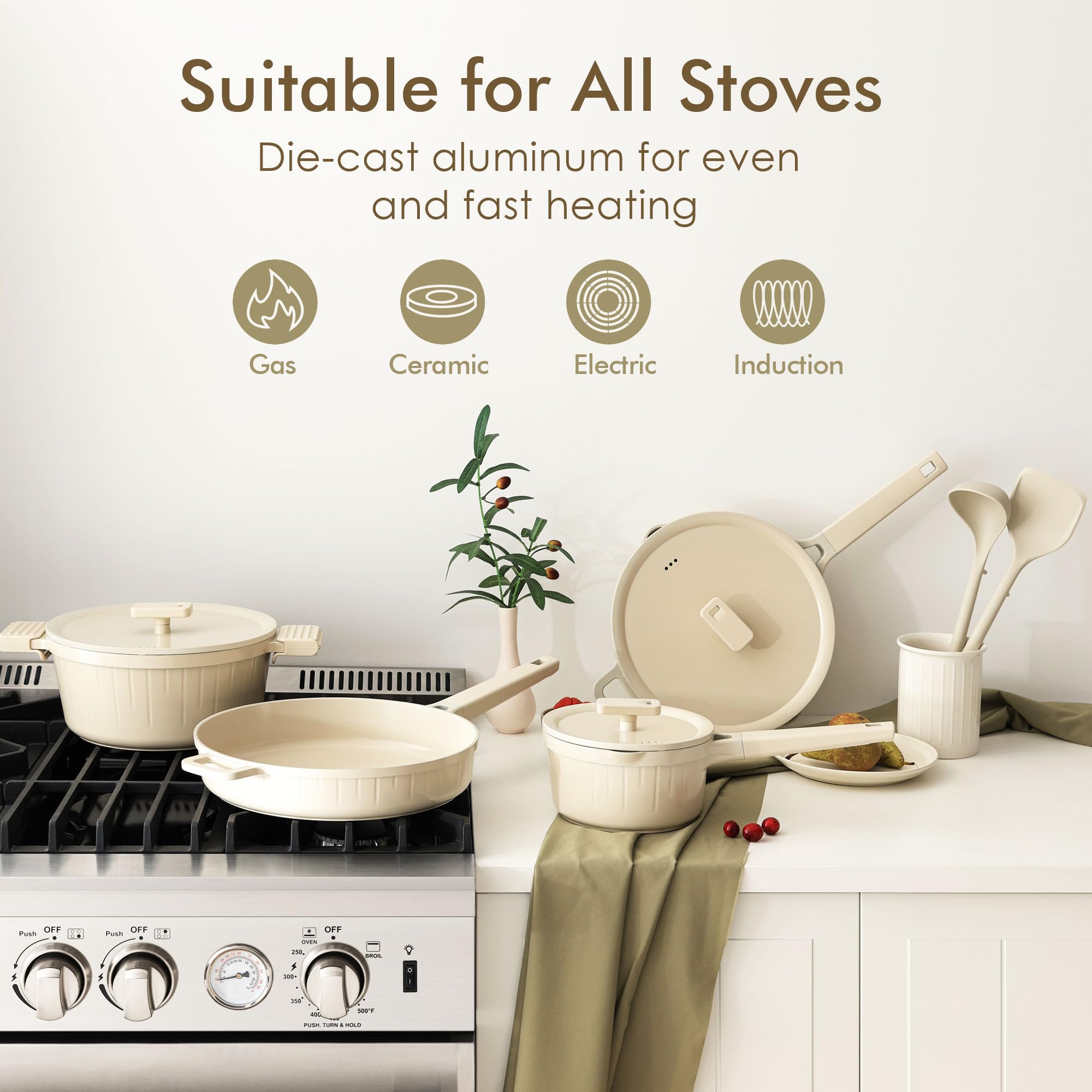 Foto 5 pulgar | Set De Utensilios De Cocina Sensarte Ceramic Pro Series 14 Piezas De Inducción - Venta Internacional.