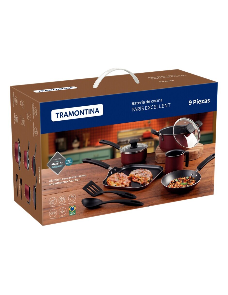 Foto 8 | Batería de Cocina Tramontina Paris Plus 9 Piezas