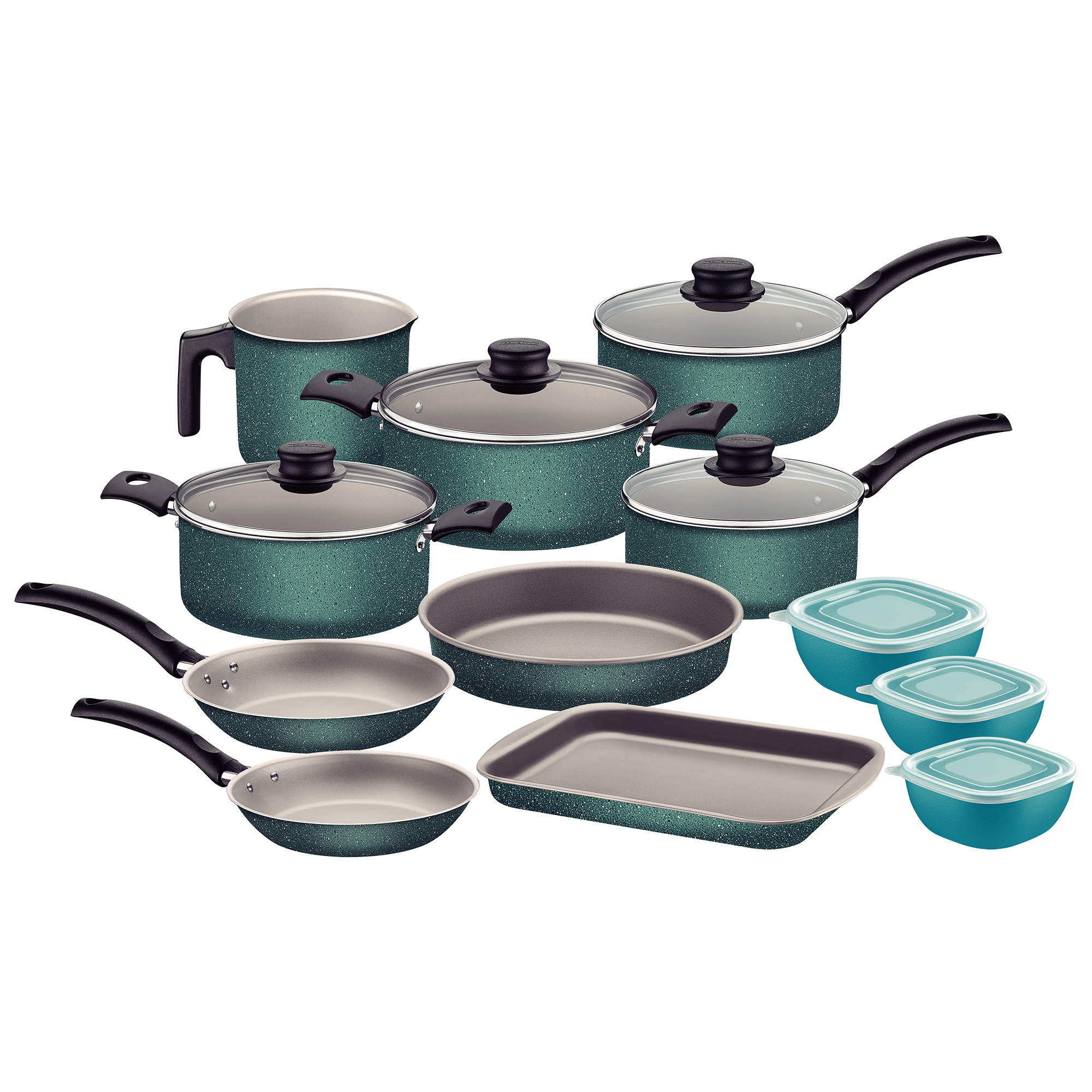 Batería De Cocina Con Antiadherente Tramontina Coimbra 16 Piezas