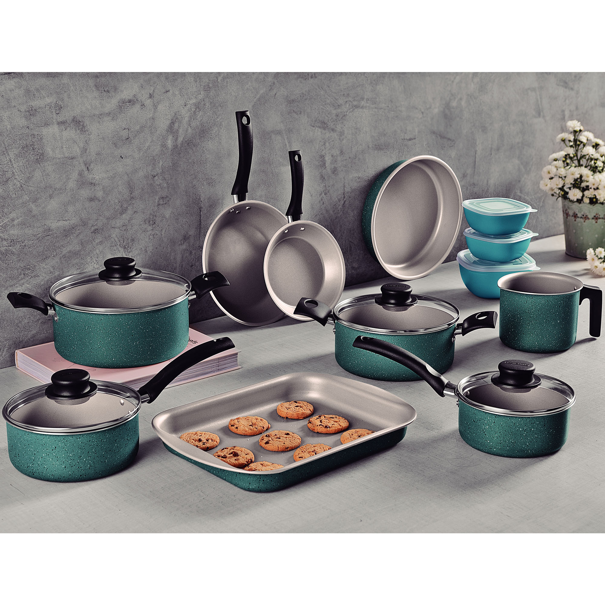 Foto 7 | Batería De Cocina Con Antiadherente Tramontina Coimbra 16 Piezas