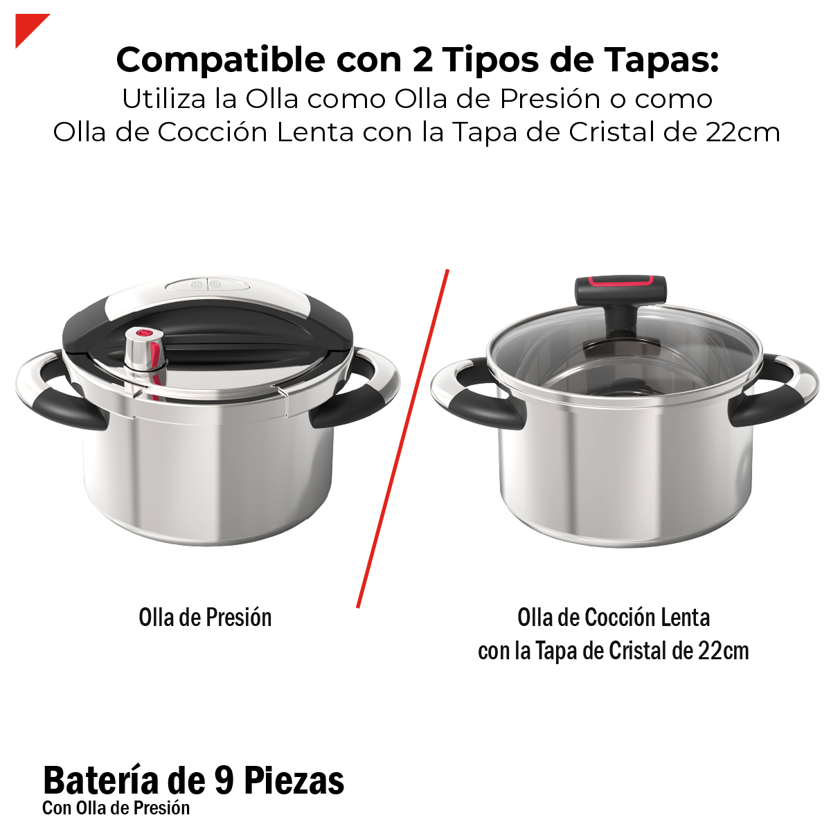 Foto 8 pulgar | Bogner Set De Cocina En Acero Inoxidable 304: Olla A Presión 4.5l, Cazo 2.5l, Sartén 22 Cm Y 28 Cm, Utensilios De Si