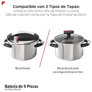Foto 7 | Bogner Set De Cocina En Acero Inoxidable 304: Olla A Presión 4.5l, Cazo 2.5l, Sartén 22 Cm Y 28 Cm, Utensilios De Si