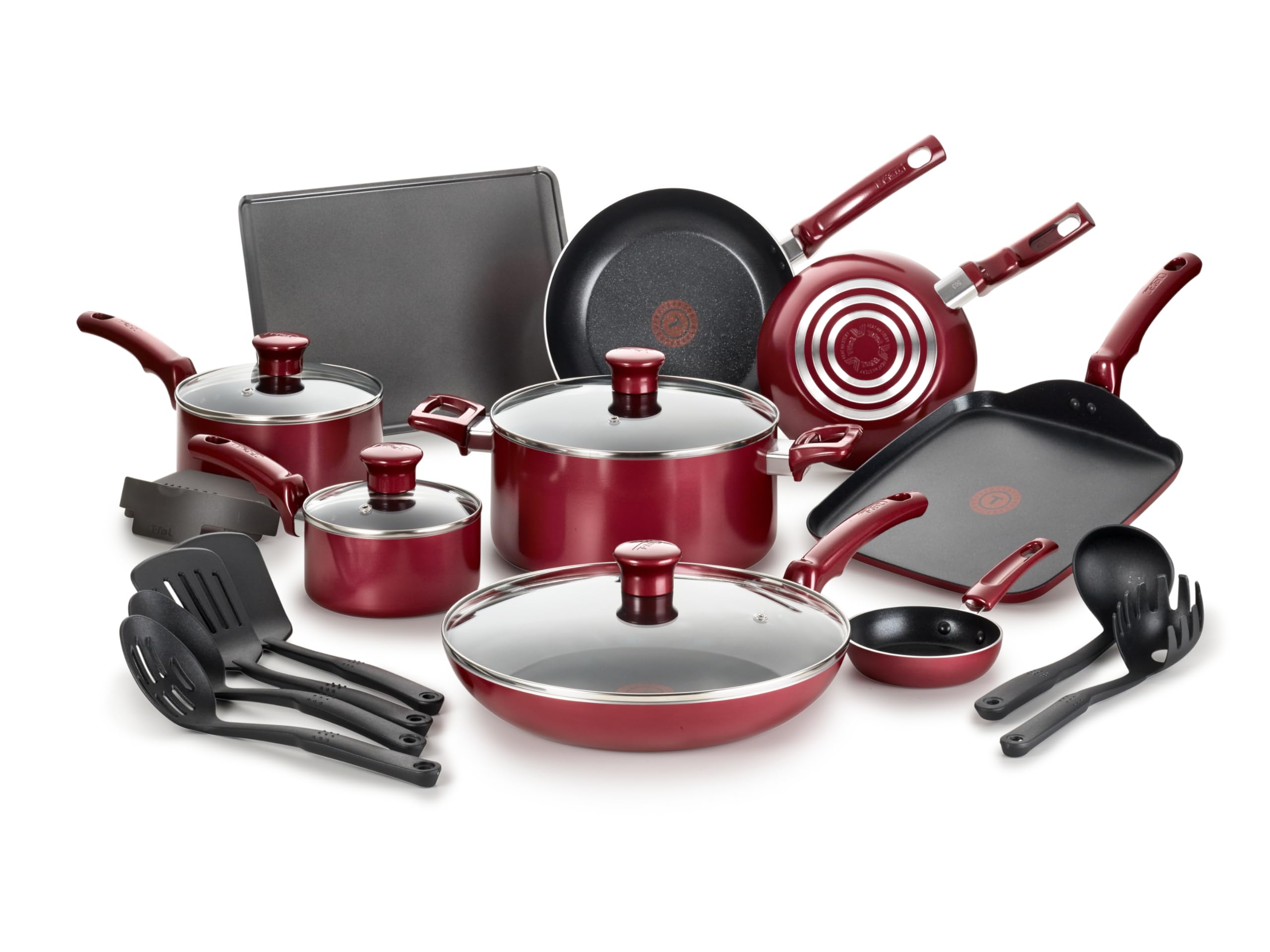 Foto 2 pulgar | Juego De Utensilios De Cocina T-fal Essence, Antiadherente, 20 Piezas, Rojo - Venta Internacional.