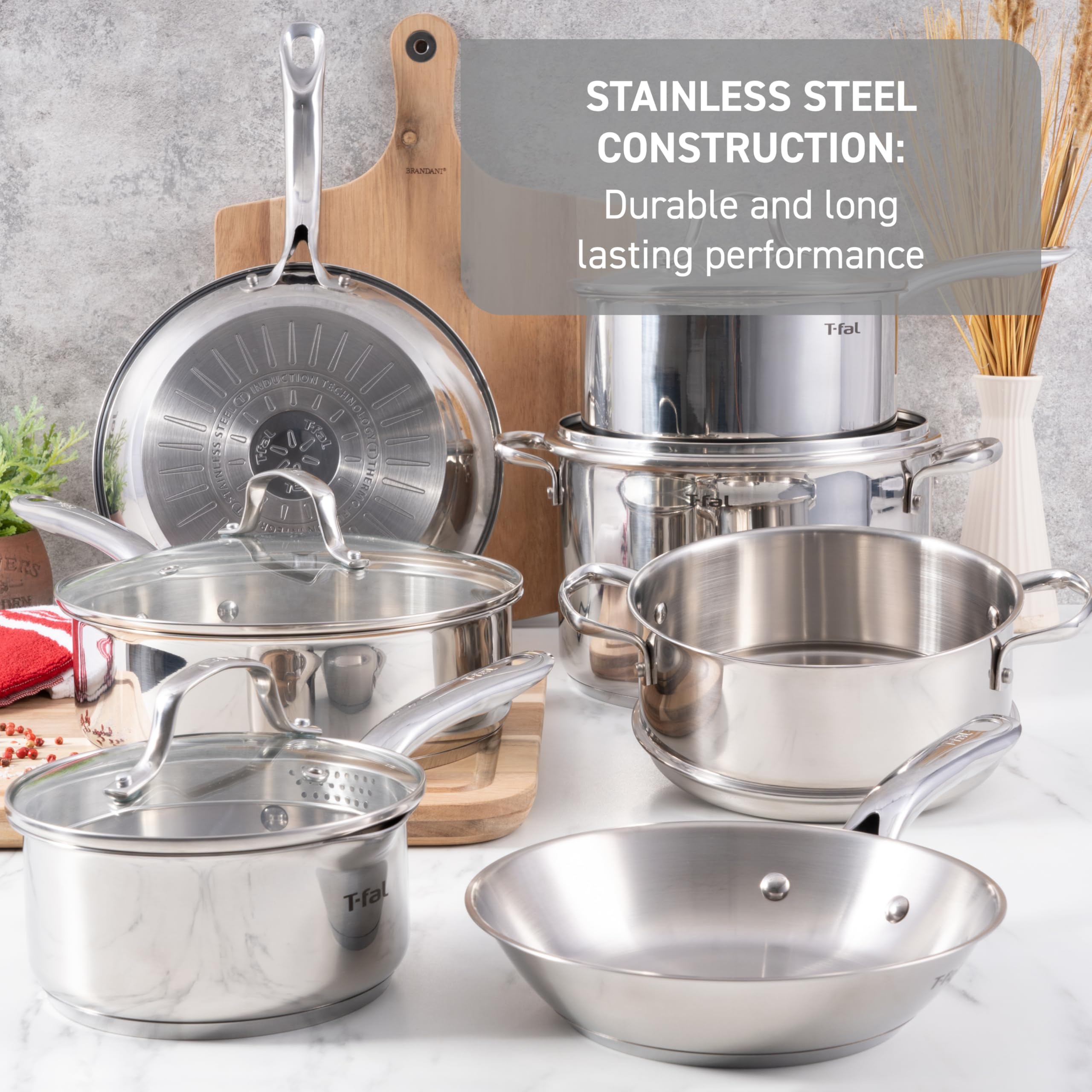 Foto 4 pulgar | Juego De Utensilios De Cocina T-fal Gourmet De Acero Inoxidable, 20 Piezas, 500f - Venta Internacional.