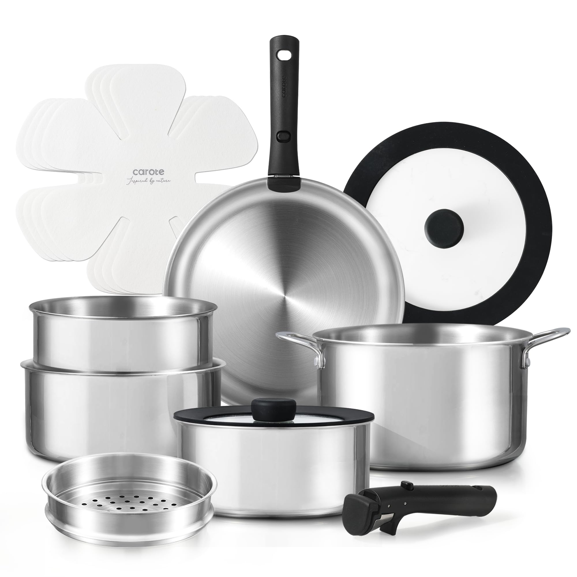 Foto 1 | Juego De Utensilios De Cocina Carote De Acero Inoxidable, 14 Piezas, Negro De Inducción - Venta Internacional.