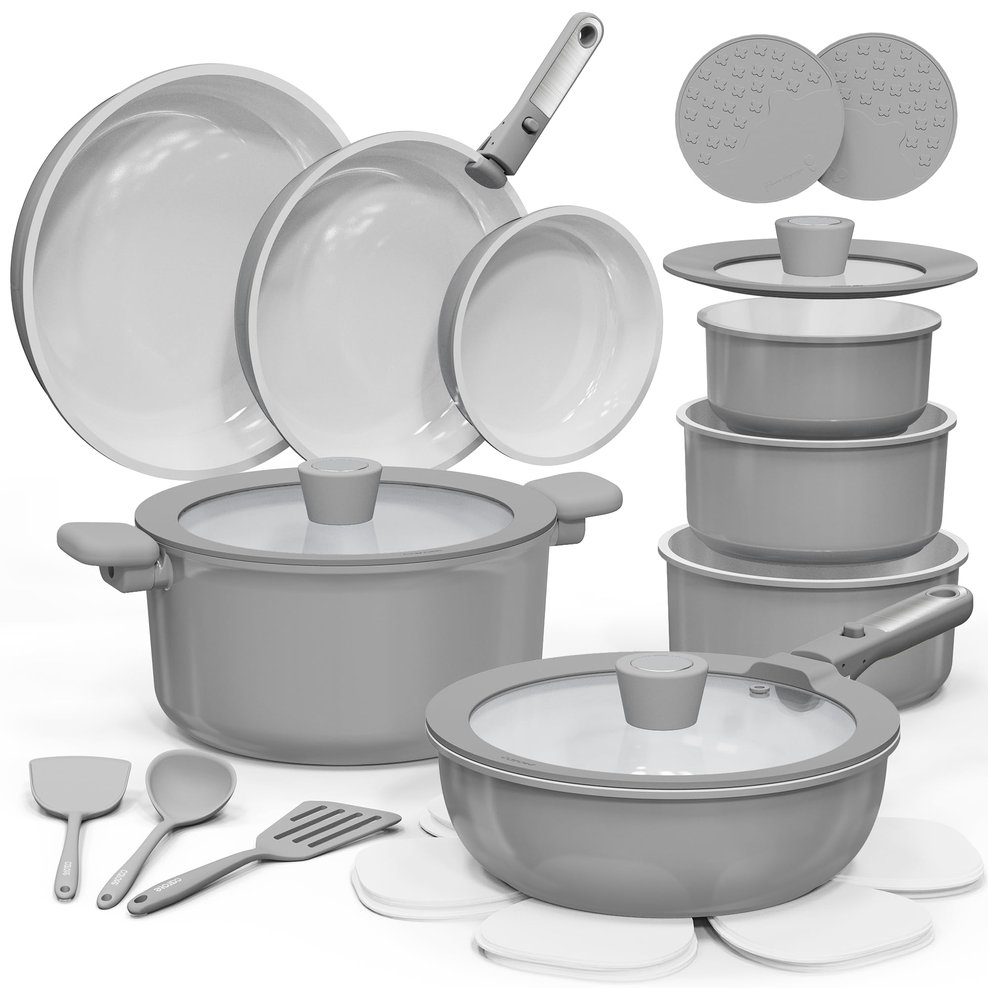 Foto 2 pulgar | Juego de Utensilios de Cocina Carote Ceramic Antiadherente 25 Piezas Gris Oscuro - Venta Internacional