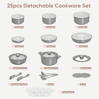 Foto 2 | Juego de Utensilios de Cocina Carote Ceramic Antiadherente 25 Piezas Gris Oscuro - Venta Internacional