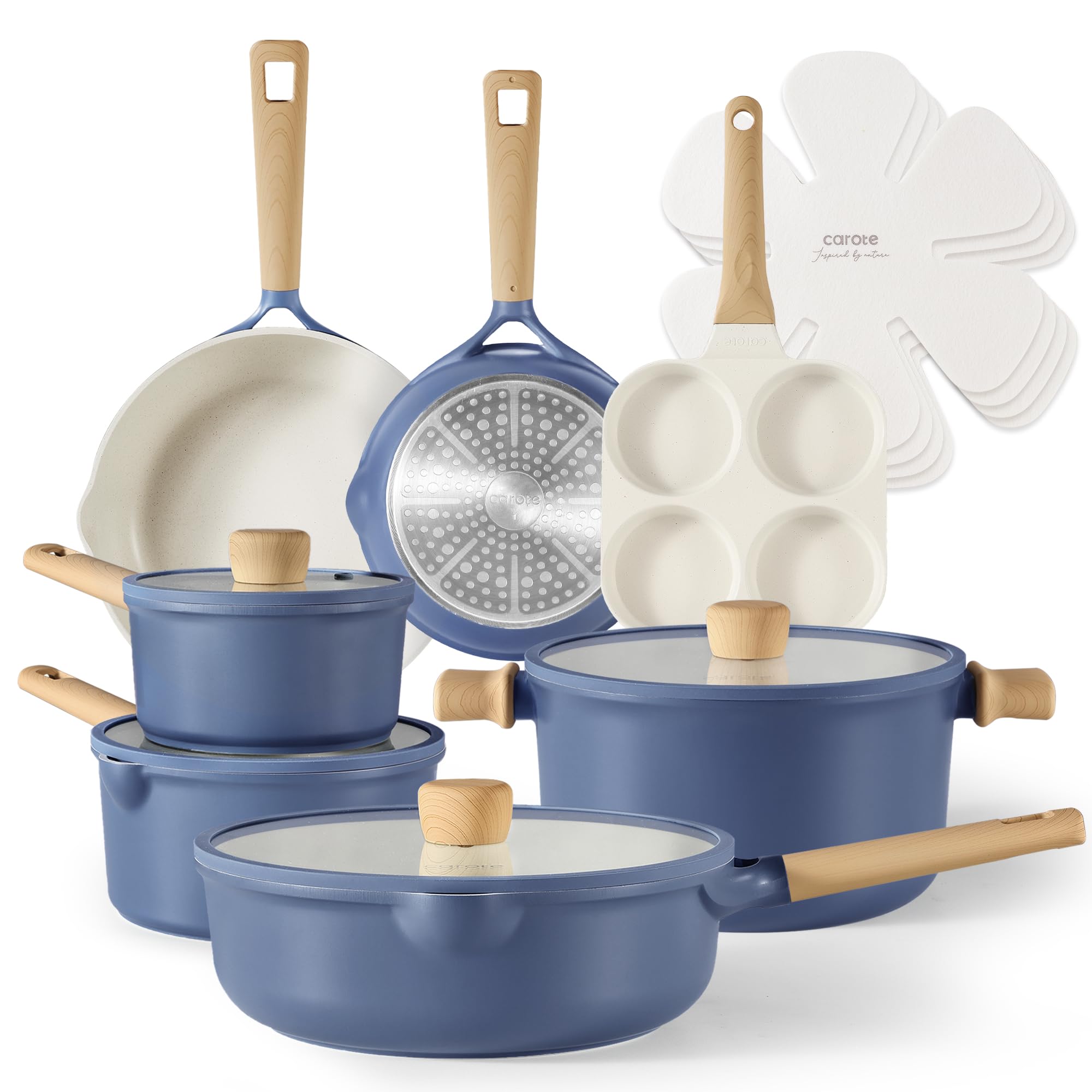 Foto 2 pulgar | Batería de Cocina Carote Antiadherentes 15 Piezas Blue Induction - Venta Internacional