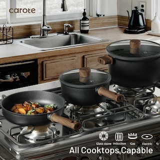 Foto 5 | Juego de Cocina Carote Antiadherente Titanio 14 Piezas Negro - Venta Internacional