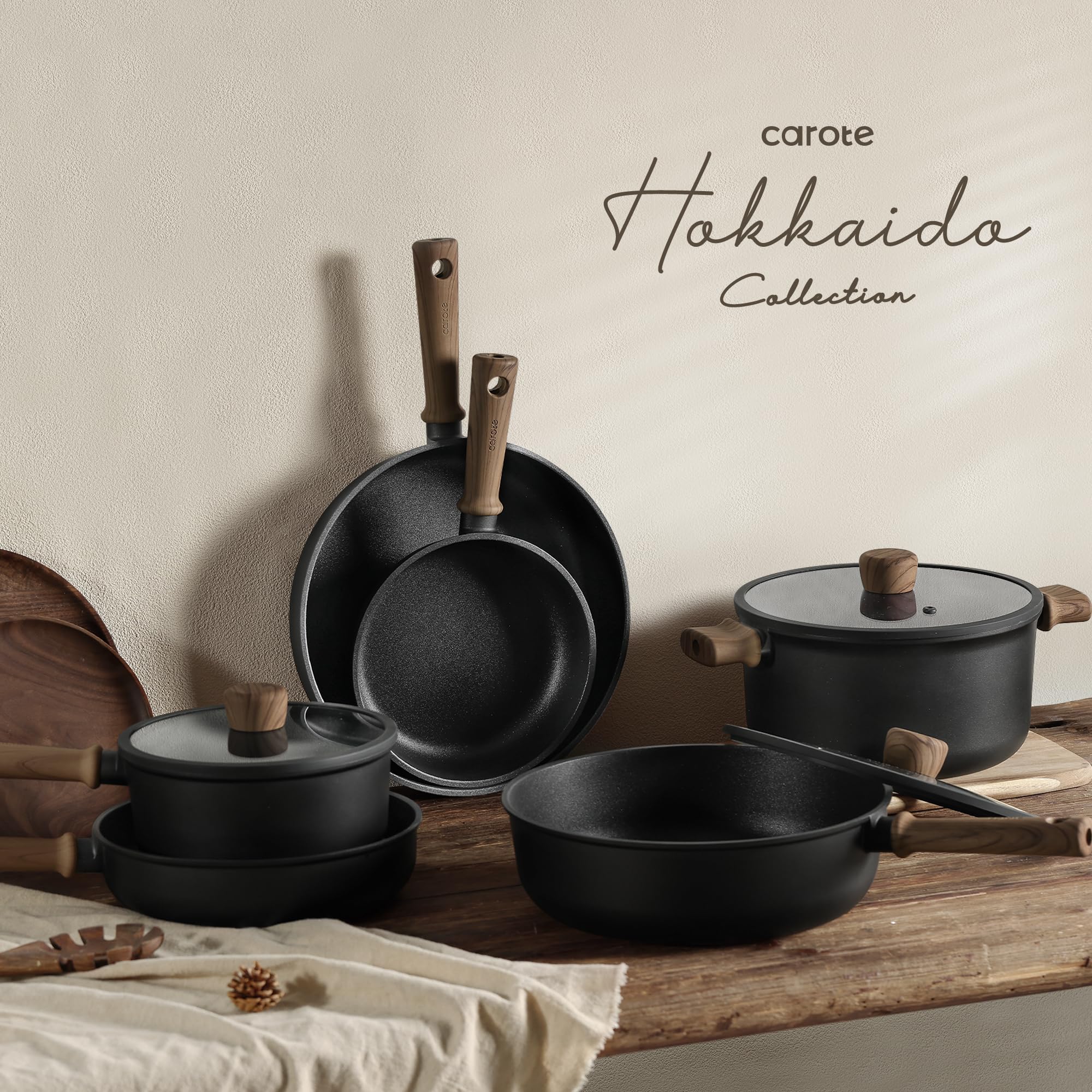 Foto 8 pulgar | Juego de Cocina Carote Antiadherente Titanio 14 Piezas Negro - Venta Internacional