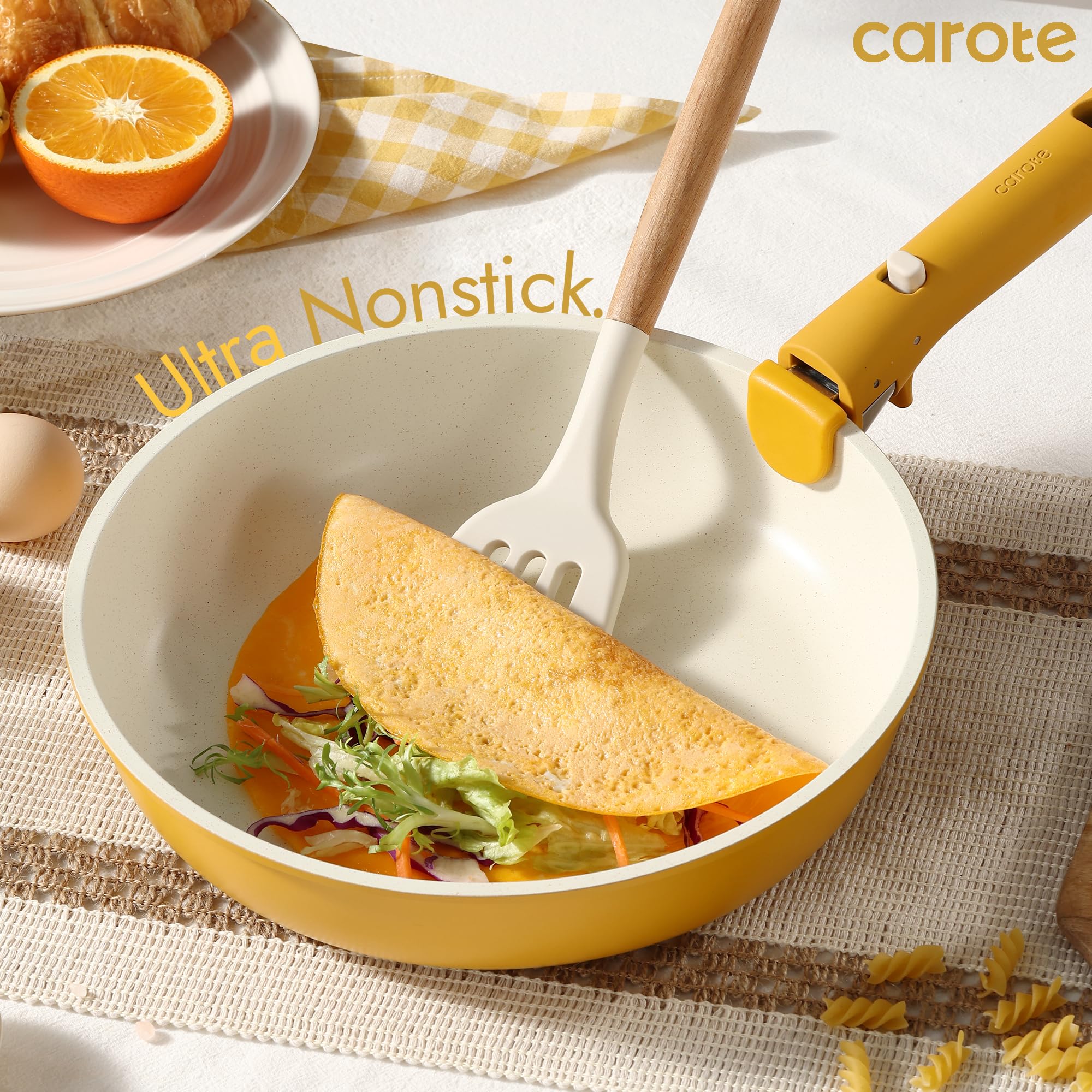 Foto 3 | Juego de Utensilios de Cocina Carote Antiadherente con Mango Desmontable 15 Piezas - Venta Internacional