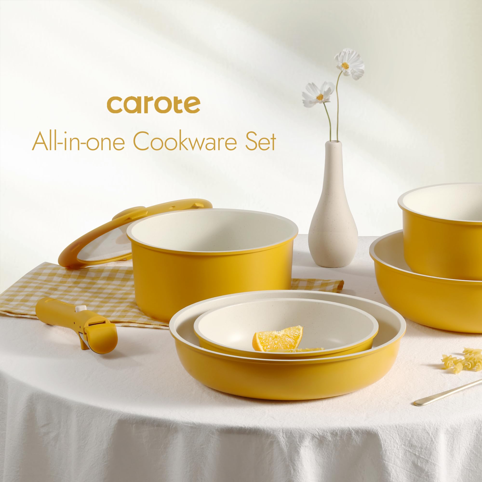 Foto 7 | Juego de Utensilios de Cocina Carote Antiadherente con Mango Desmontable 15 Piezas - Venta Internacional