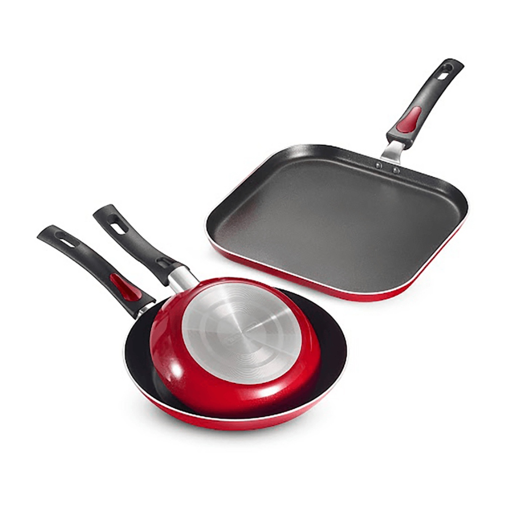 Juego De Sartenes Tramontina Everyday Durabilidad Y Antiadherencia Para Tu Cocina Rojo