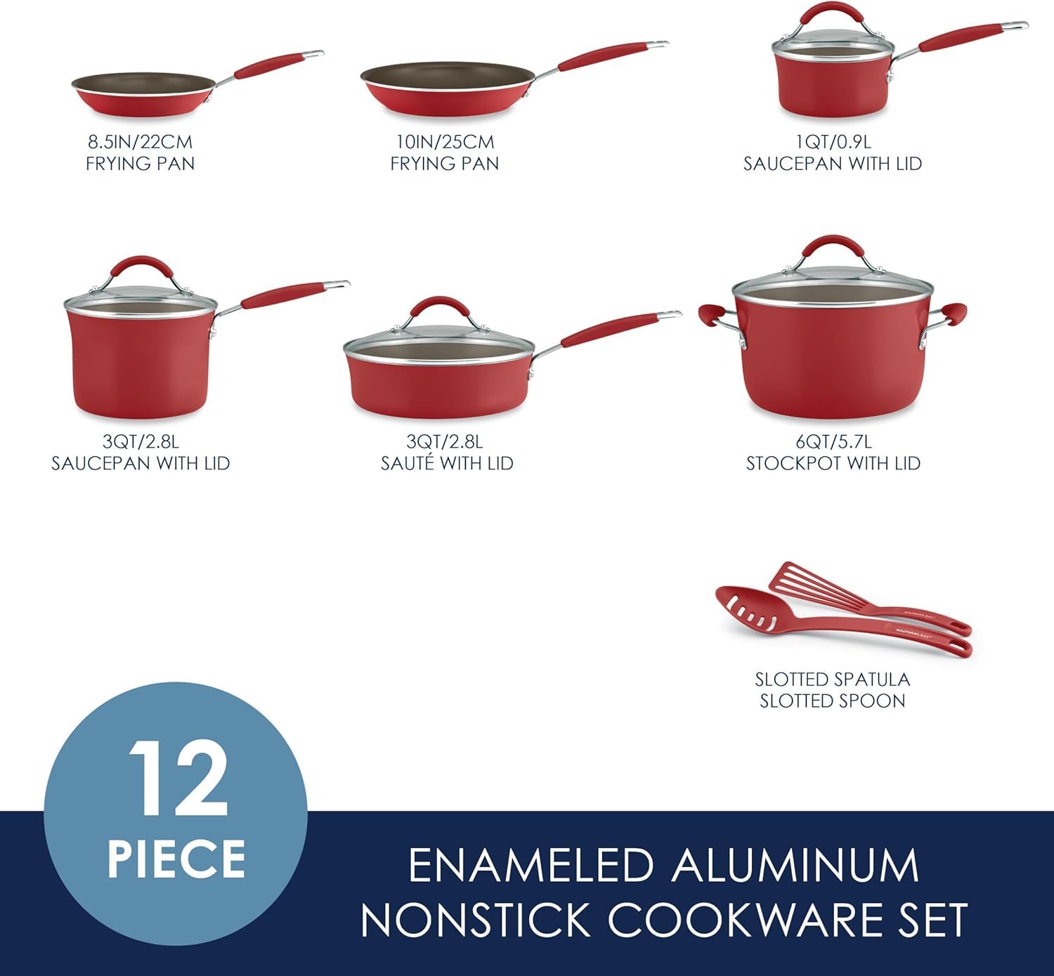 Foto 3 pulgar | Juego De Utensilios De Cocina Rachael Ray Cucina, Antiadherente, 12 Piezas, Color Arándano - Venta Internacional.