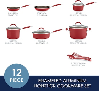 Foto 2 | Juego De Utensilios De Cocina Rachael Ray Cucina, Antiadherente, 12 Piezas, Color Arándano - Venta Internacional.