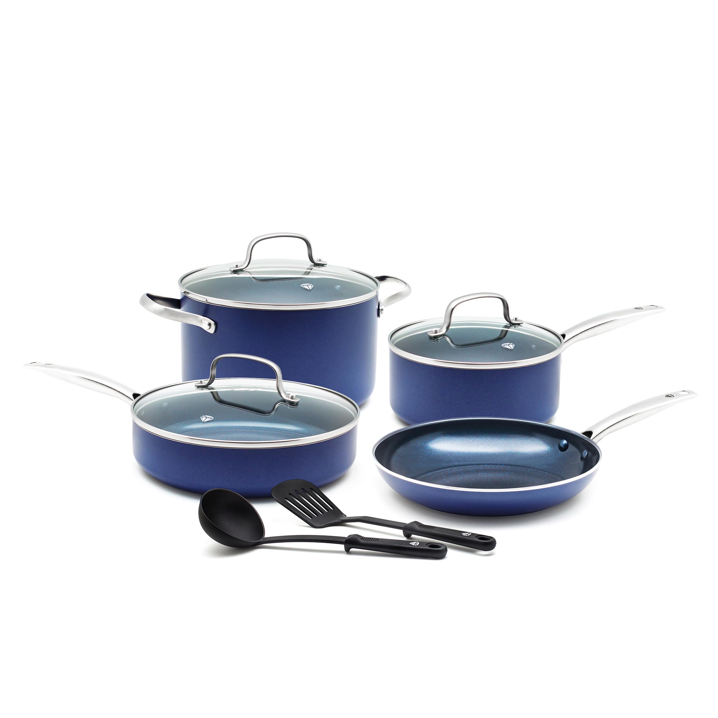 Juego De Utensilios De Cocina Blue Diamond De 9 Piezas De Cerámica Con Infusión De Diamantes - Venta Internacional.