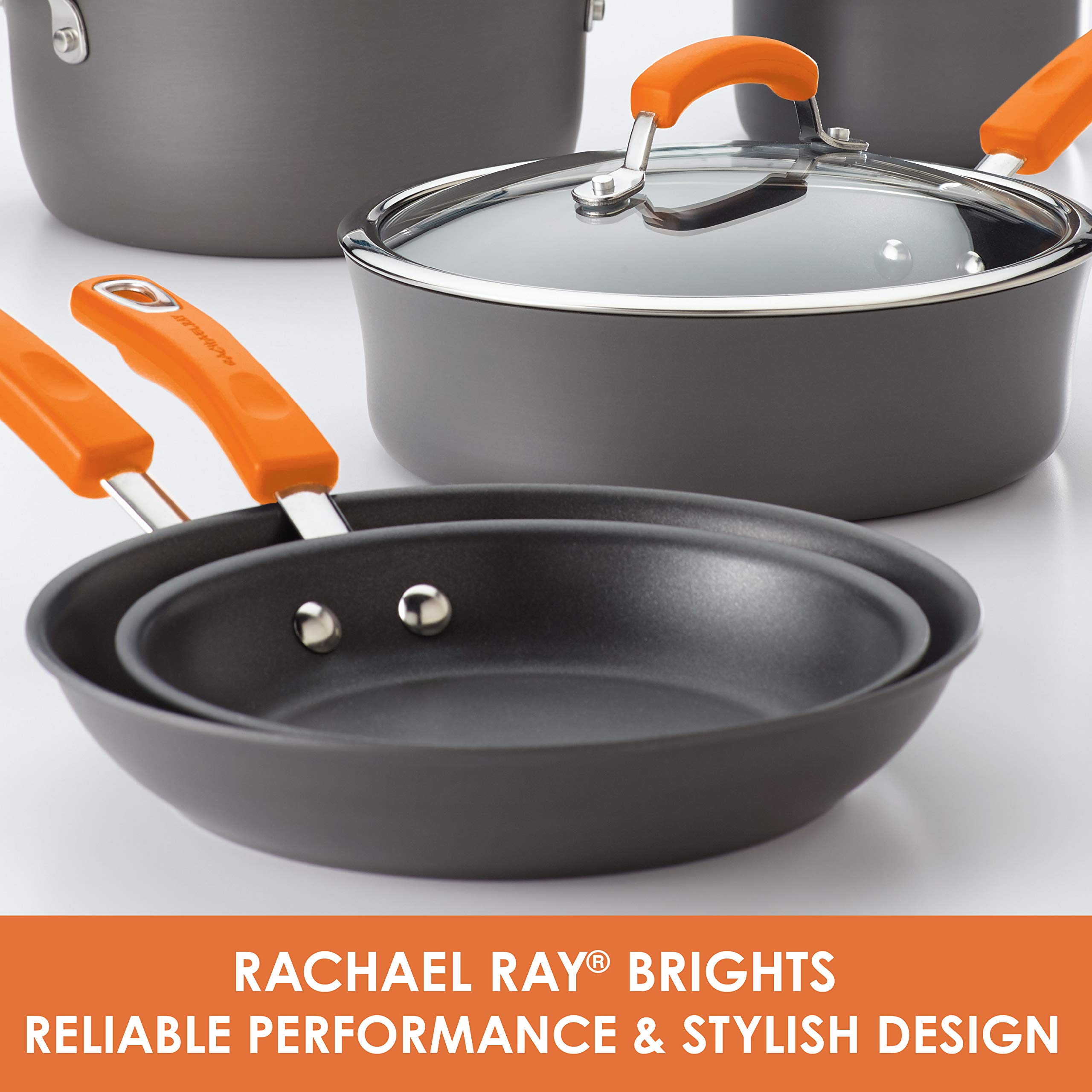 Foto 4 pulgar | Juego De Utensilios De Cocina Rachael Ray Brights Anodizado Duro, 10 Piezas, Gris - Venta Internacional.