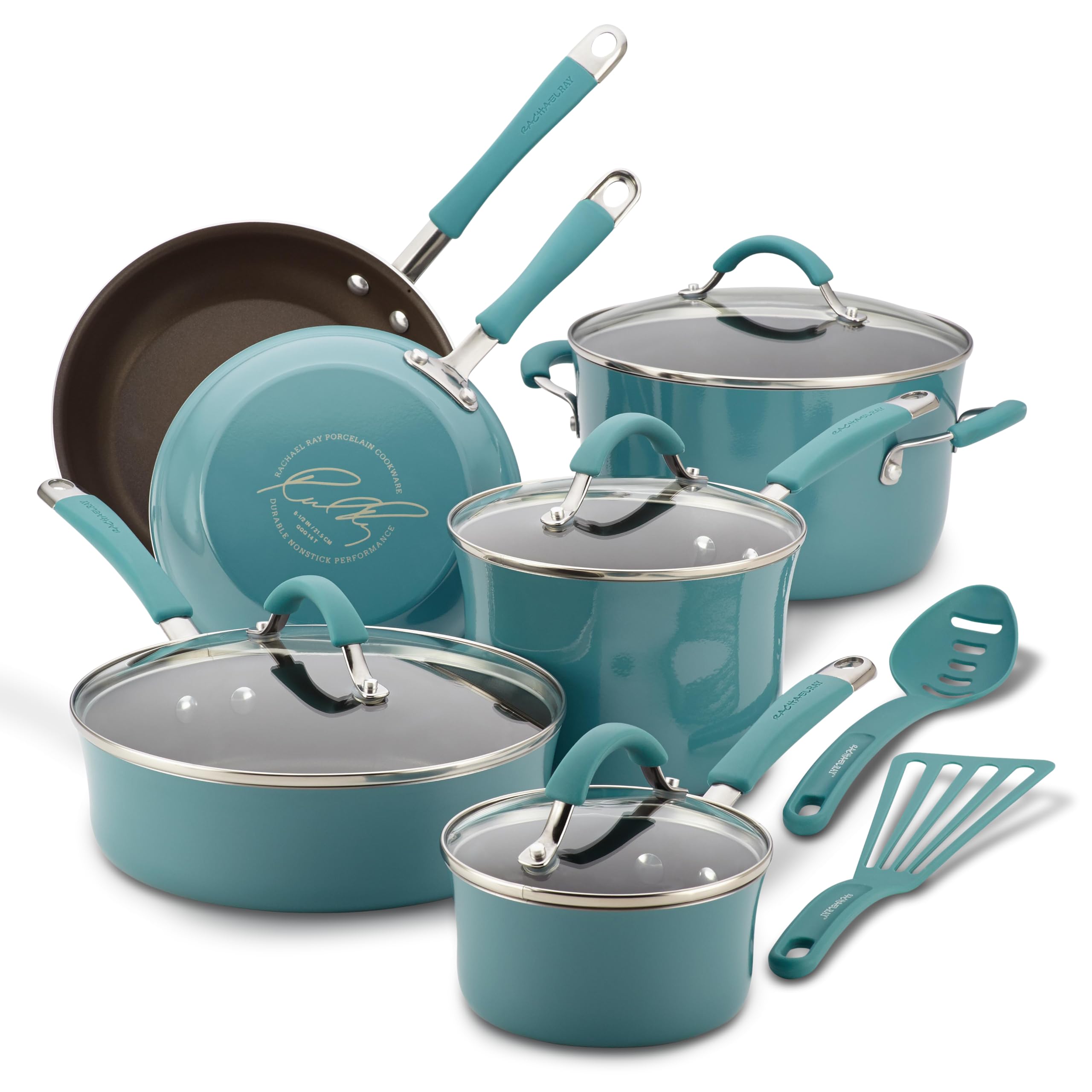 Foto 2 pulgar | Juego De Utensilios De Cocina Rachael Ray Cucina, Antiadherente, 12 Piezas, Color Azul Agave - Venta Internacional.