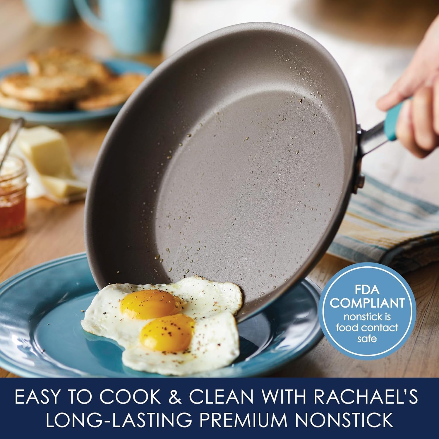 Foto 4 | Juego De Utensilios De Cocina Rachael Ray Cucina, Antiadherente, 12 Piezas, Color Azul Agave - Venta Internacional.