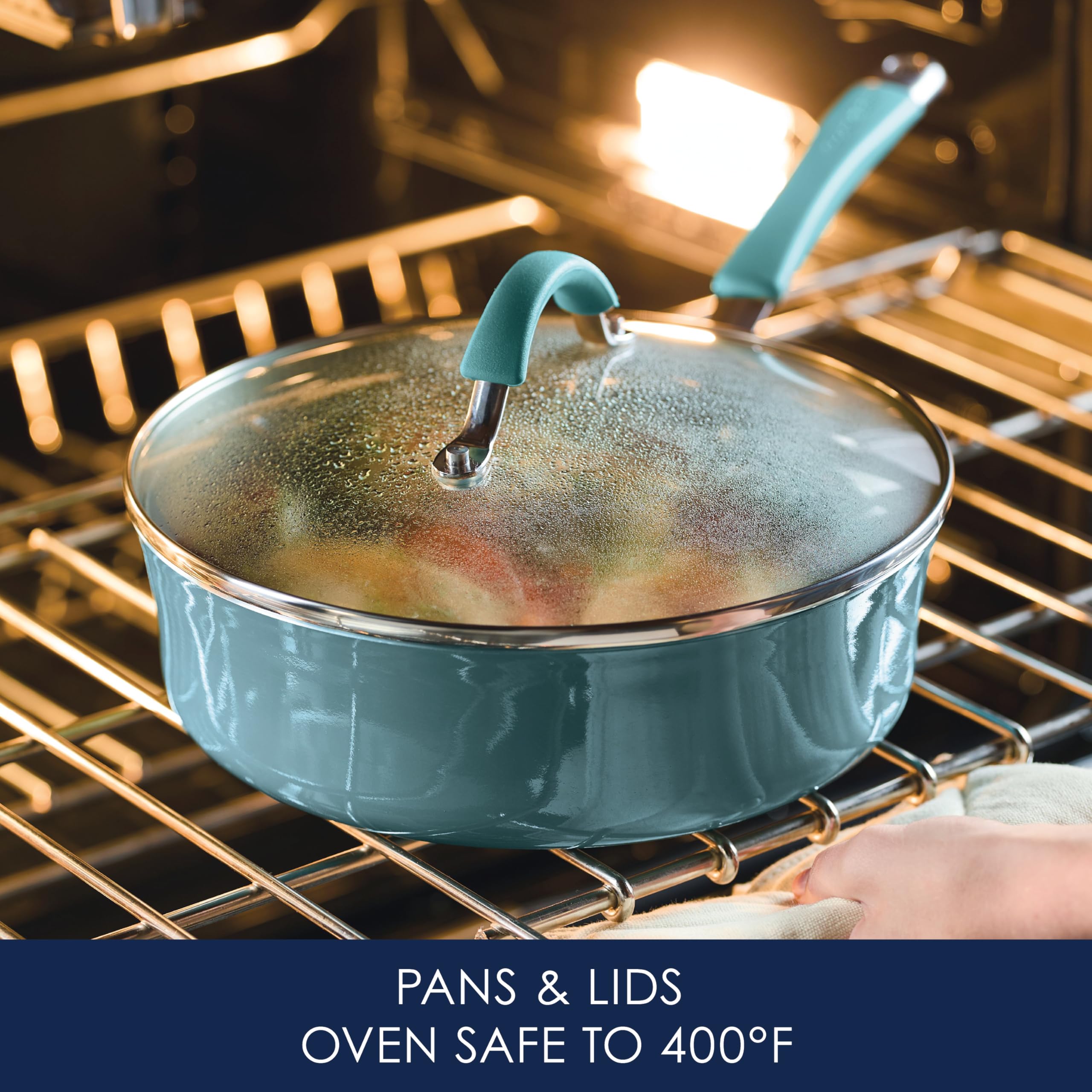 Foto 7 | Juego De Utensilios De Cocina Rachael Ray Cucina, Antiadherente, 12 Piezas, Color Azul Agave - Venta Internacional.