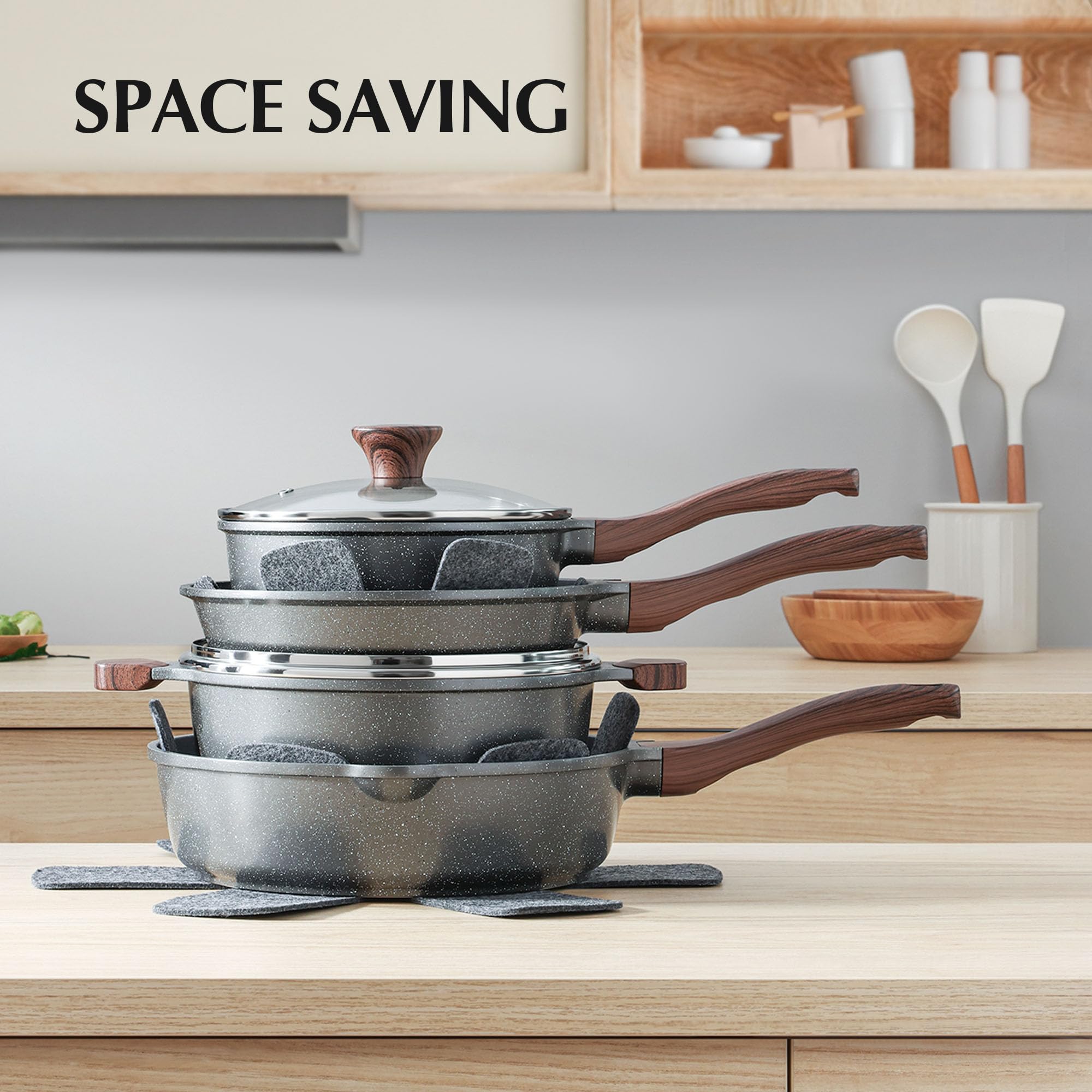 Foto 7 | Juego De Utensilios De Cocina Sensarte Antiadherentes De 23 Piezas Con Revestimiento De Granito Suizo - Venta Intern