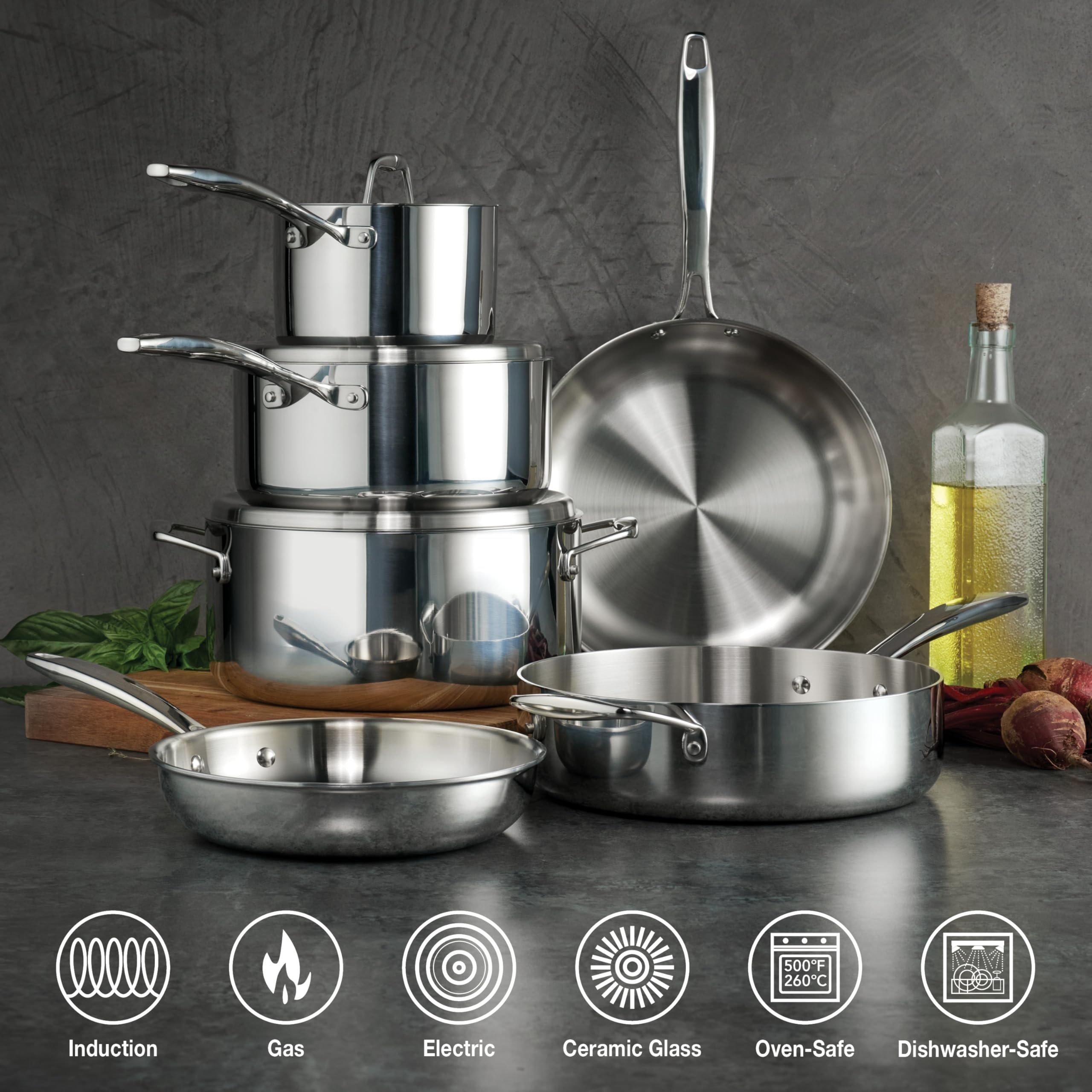 Foto 3 pulgar | Juego De Utensilios De Cocina Tramontina De Acero Inoxidable Con Revestimiento Triple De 9 Piezas - Venta Internacional.