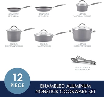 Foto 2 | Juego De Utensilios De Cocina Rachael Ray Cucina, Antiadherente, 12 Piezas, Sal Marina - Venta Internacional.