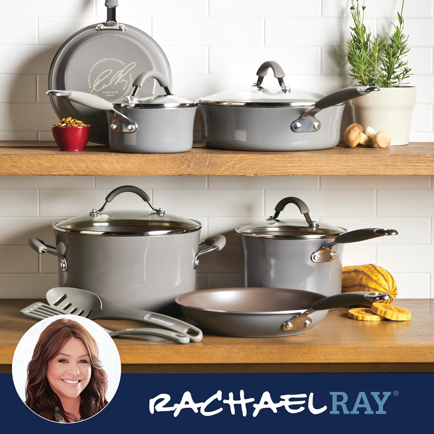 Foto 8 pulgar | Juego De Utensilios De Cocina Rachael Ray Cucina, Antiadherente, 12 Piezas, Sal Marina - Venta Internacional.